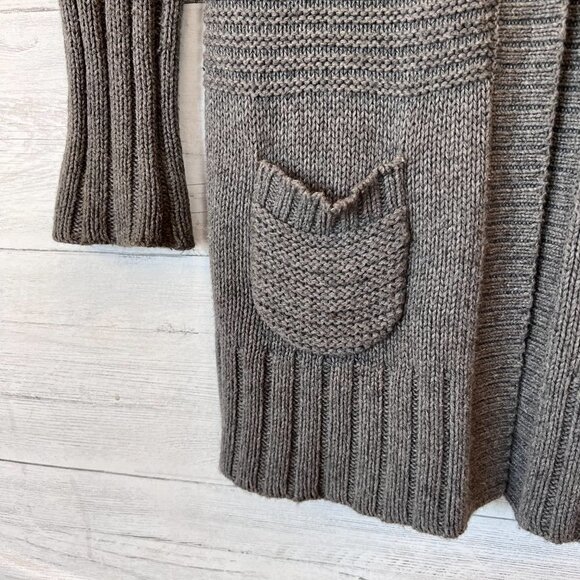 American Eagle Outfitters Cardigan Womens Size SP Gray Longline Wool Duster Fall - Picture 6 of 12